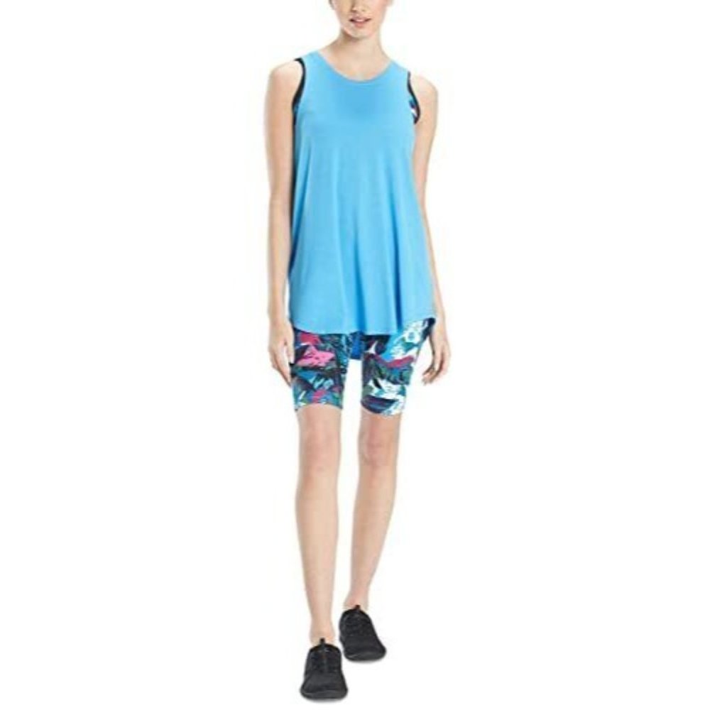 Josie Natori Women's Active Layering Elements Tank Top (Blue Calm, Medium)